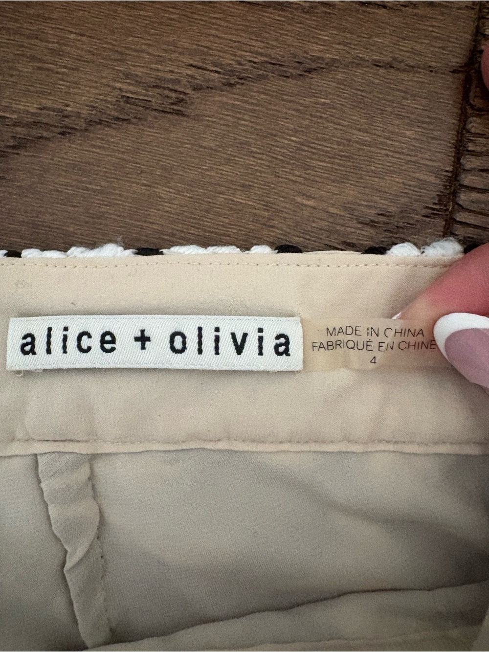 Alice + Olivia Black and White Floral Lace Overlay Skort - Picture 5 of 5
